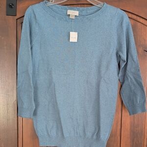 LOFT Blue Scoop Neck Lightweight Sweater
